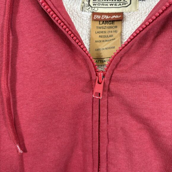 CE Schmidt Workwear Jacket Womens Size Large Red Zip Front Cotton Blend - Picture 9 of 15